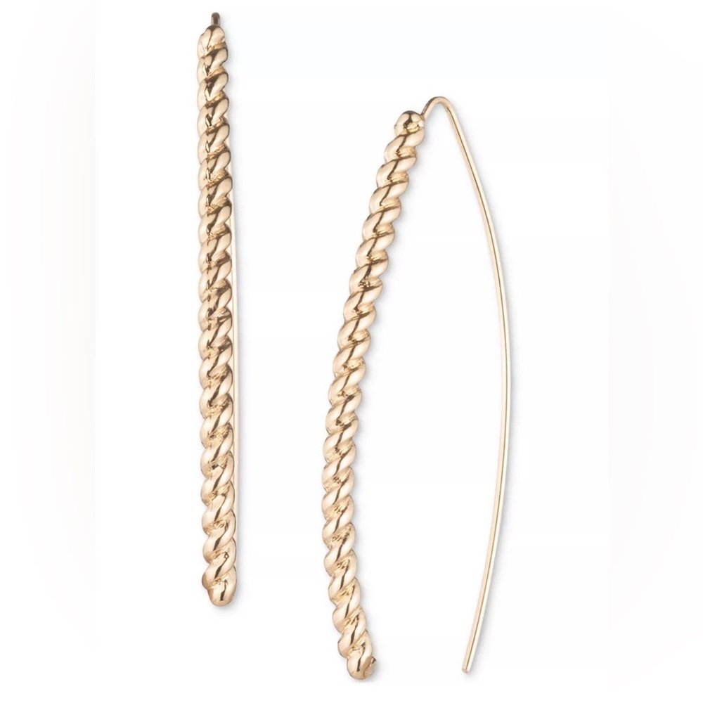 LAUREN RALPH LAUREN Gold-Tone Rope Chain Threader Earrings